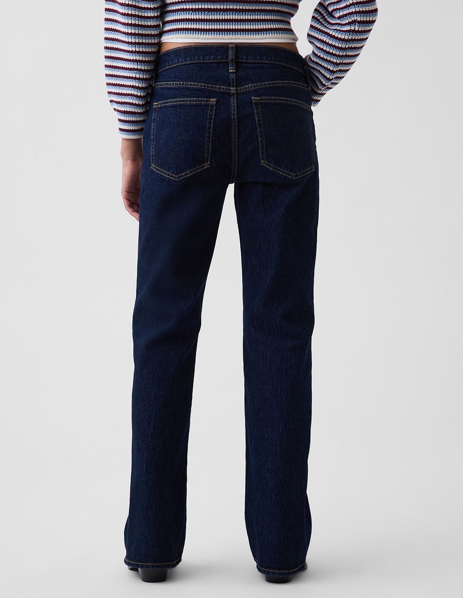 Jeans straight corte media cintura para mujer 3