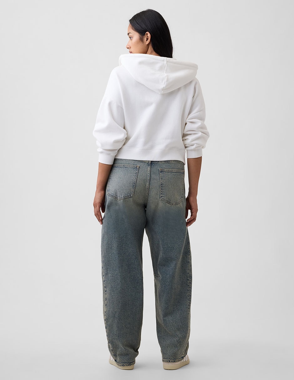 Jeans amplio corte cintura alta para mujer