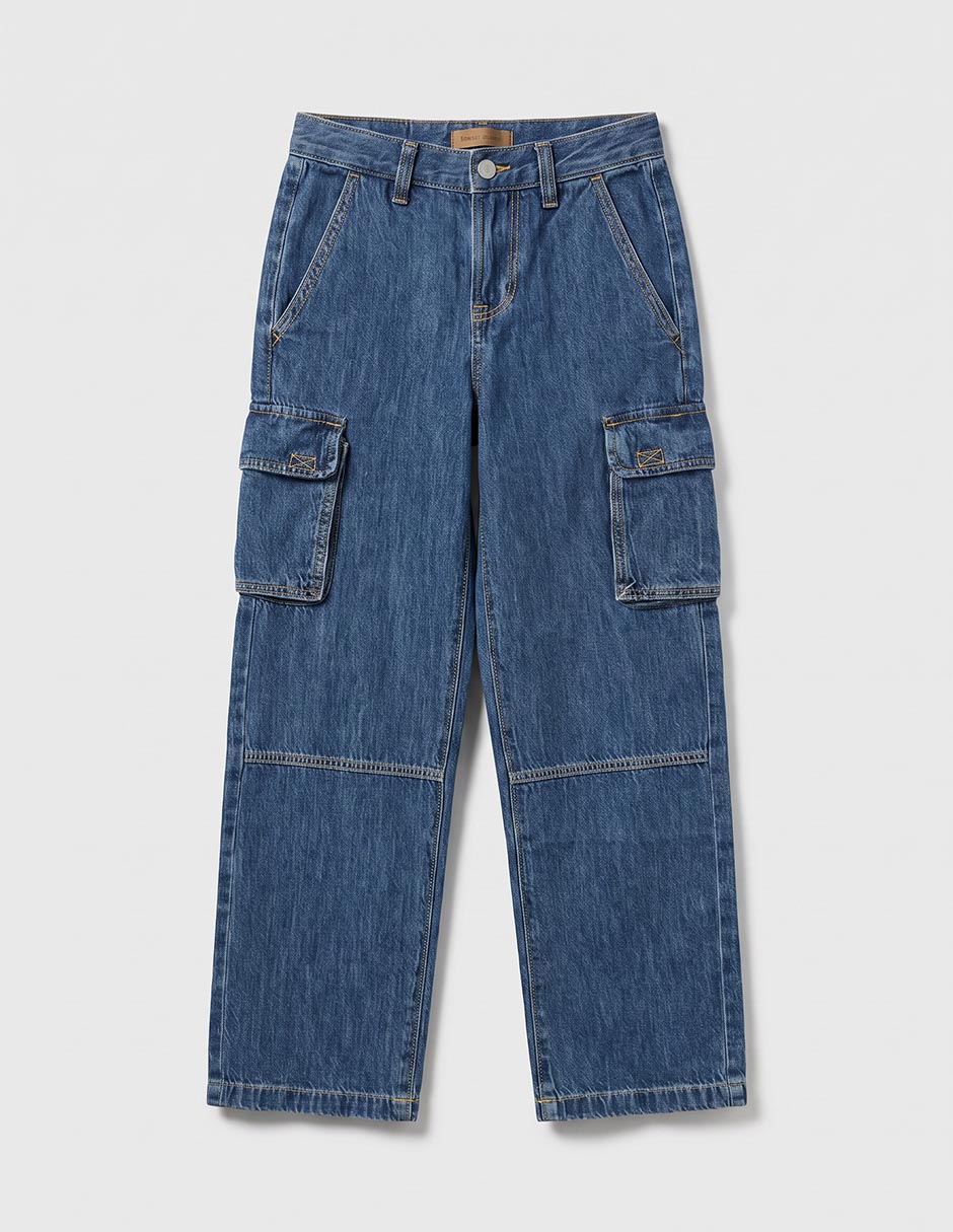 Jeans baggy lavado obscuro para niño