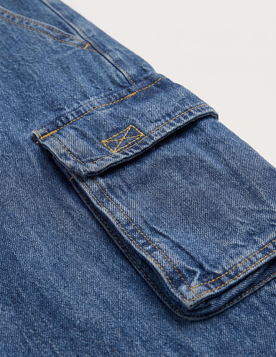 Jeans baggy lavado obscuro para niño 4