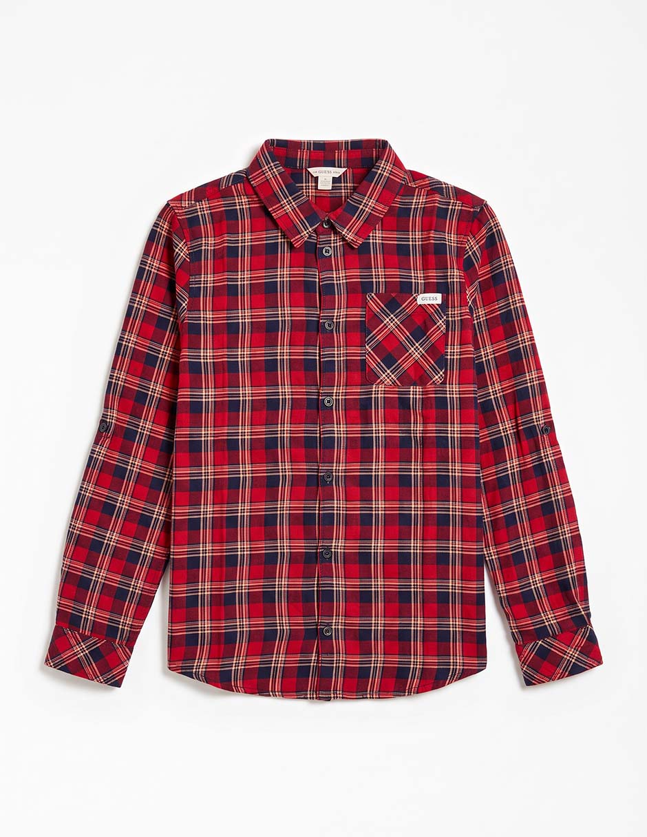 Camisa casual de algodón manga larga para niño