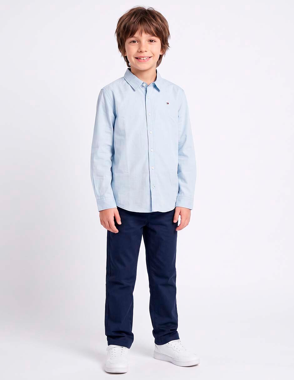 Camisa casual de algodón manga larga para niño 5