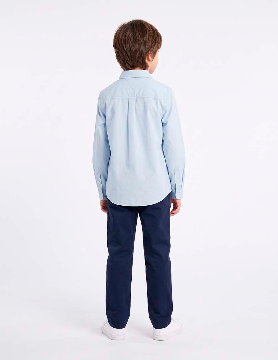Camisa casual de algodón manga larga para niño 6