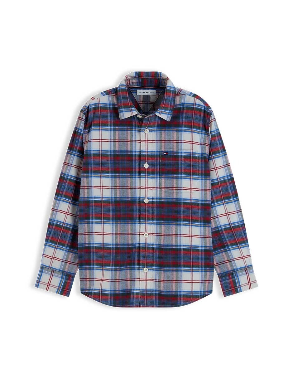 Camisa casual de algodón manga larga para niño 4