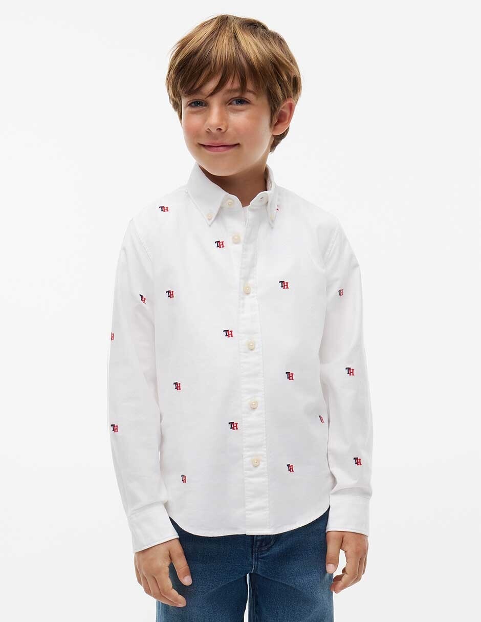 Camisa casual de algodón manga larga para niño