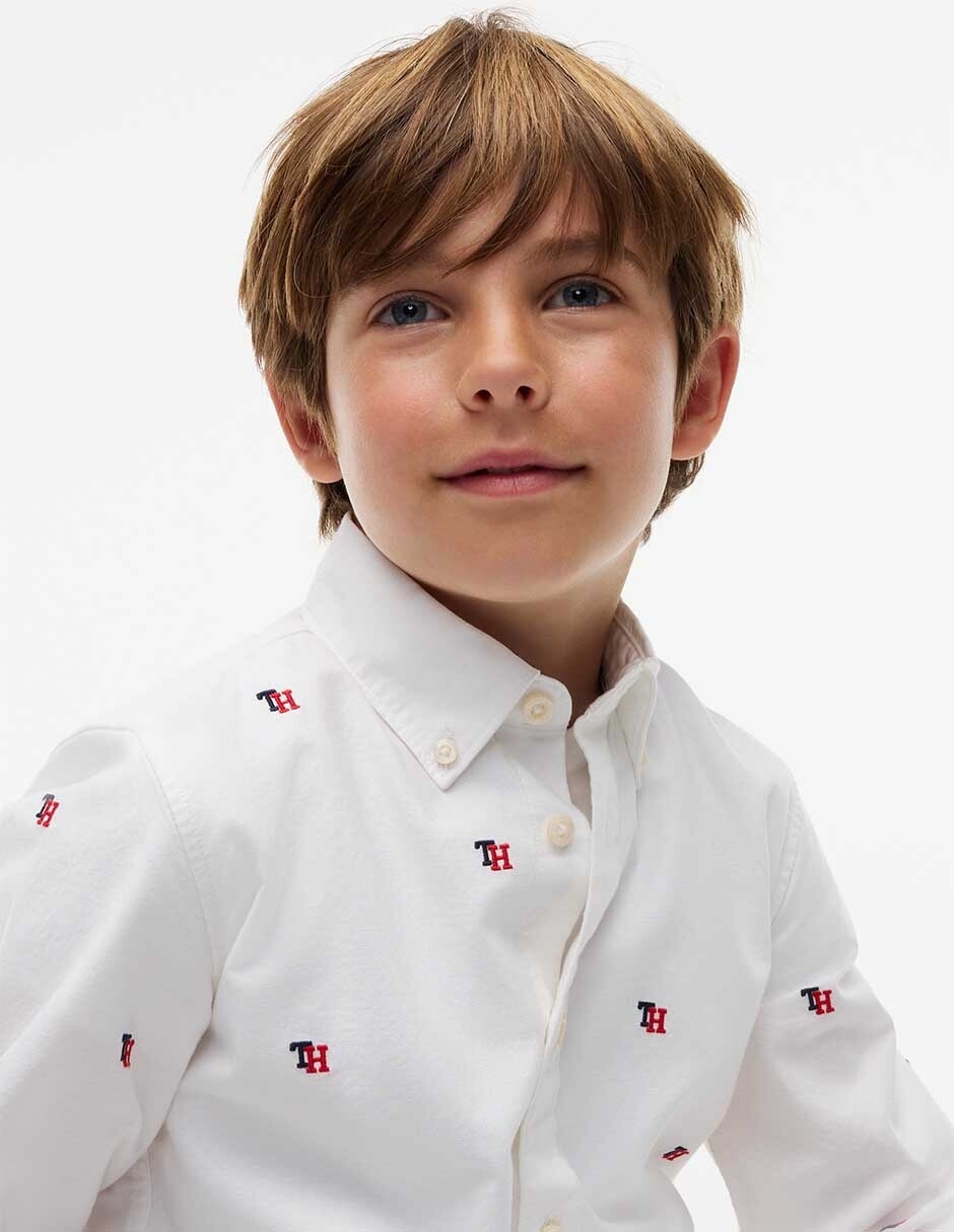 Camisa casual de algodón manga larga para niño 2