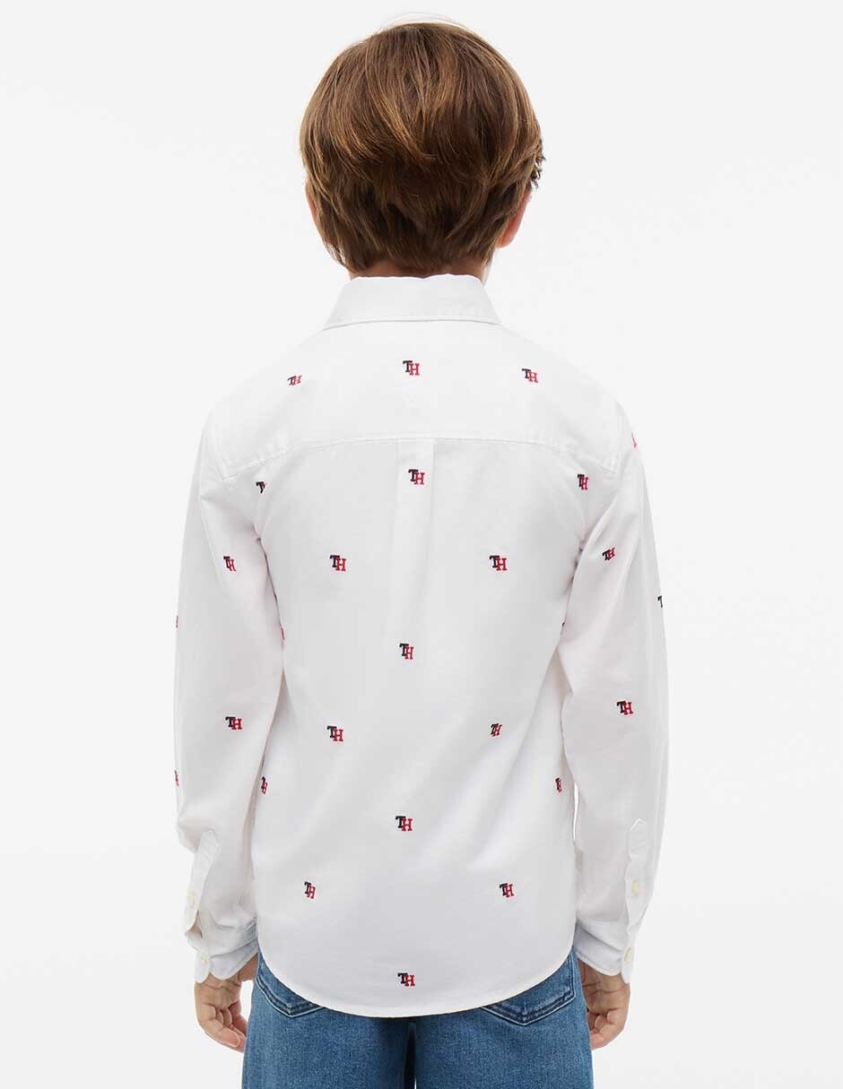 Camisa casual de algodón manga larga para niño 3