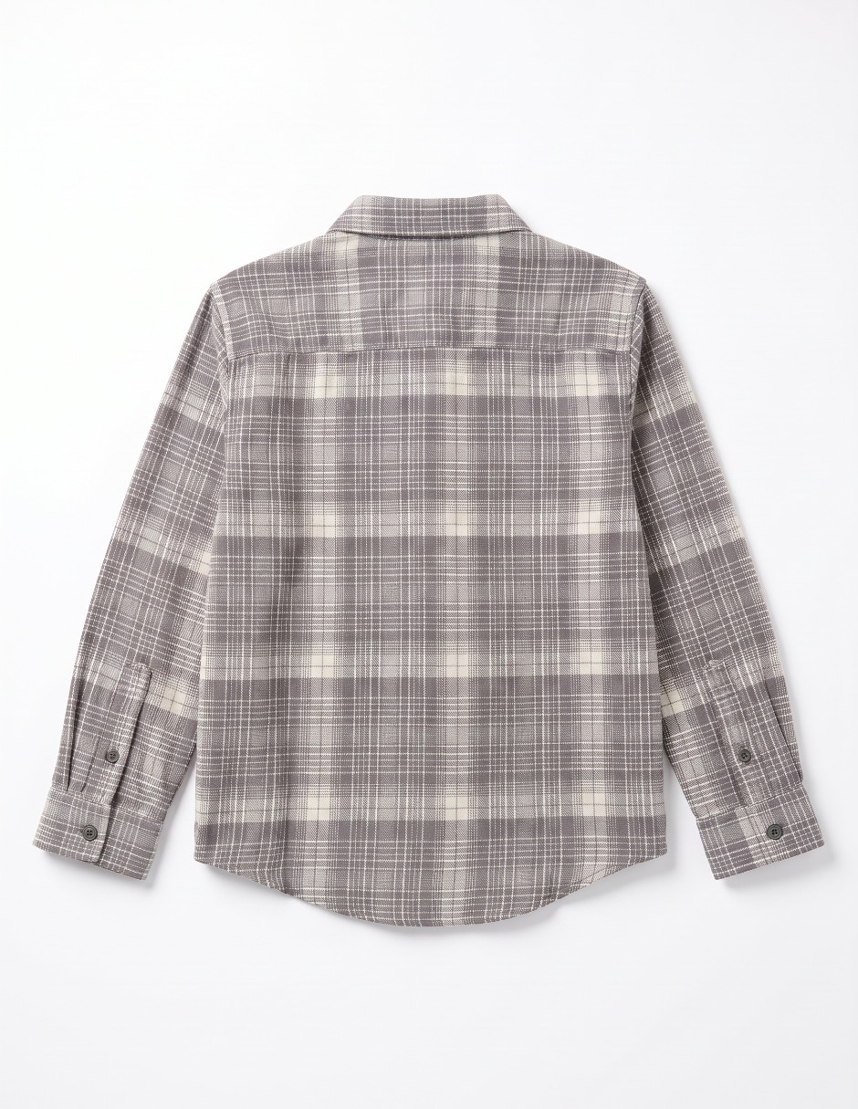 Camisa casual de algodón manga larga para niño 4