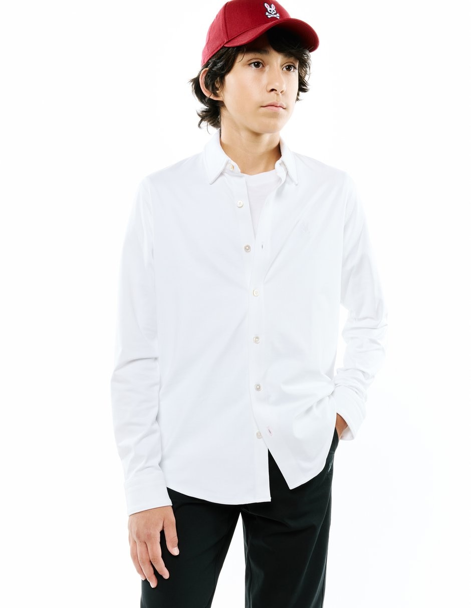 Camisa casual Jackson de algodón pima manga larga para niño Camisa casual Jackson de algodón pima manga larga para niño