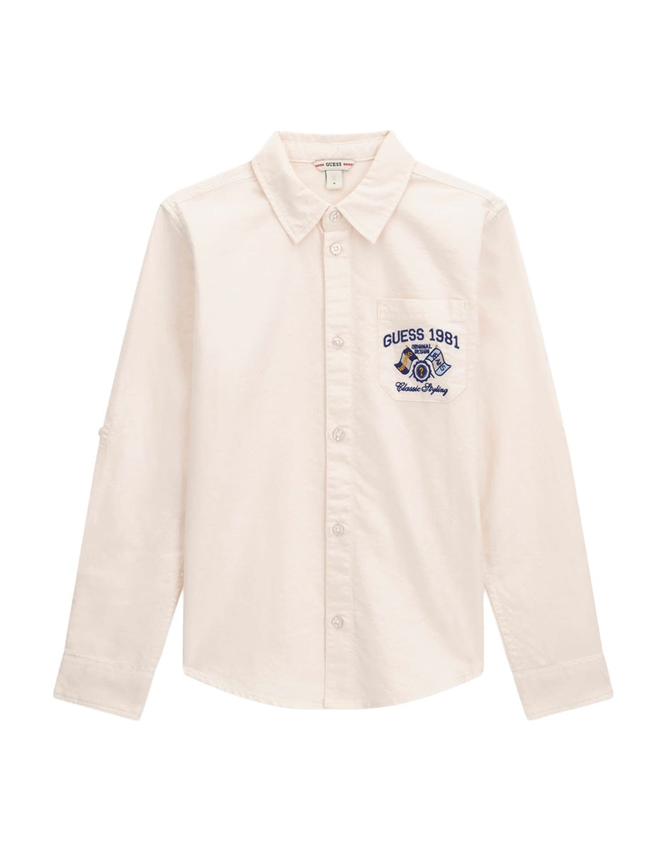Camisa casual de algodón manga larga para niño Camisa casual de algodón manga larga para niño