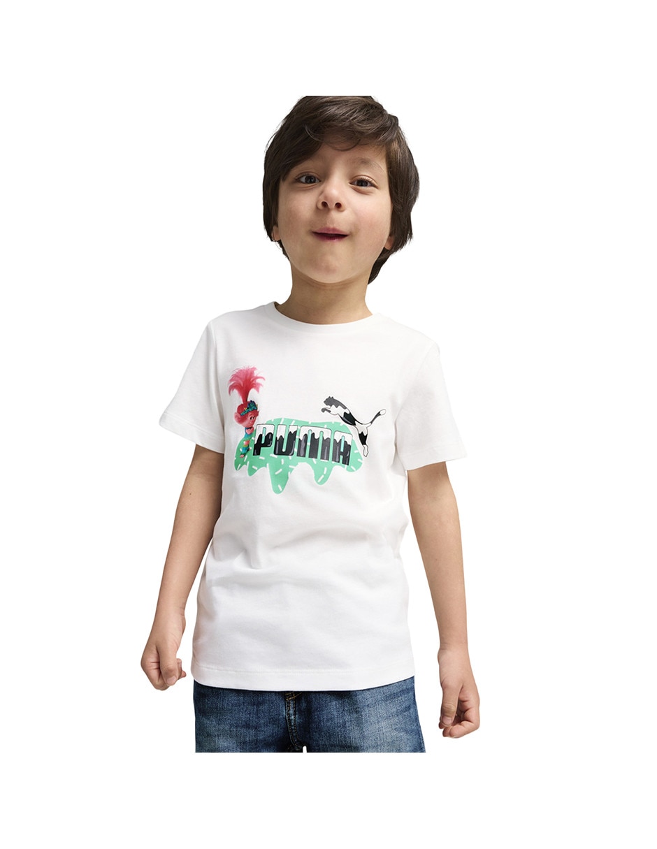 Playera trolls puma x trolls tee manga corta para niño 5