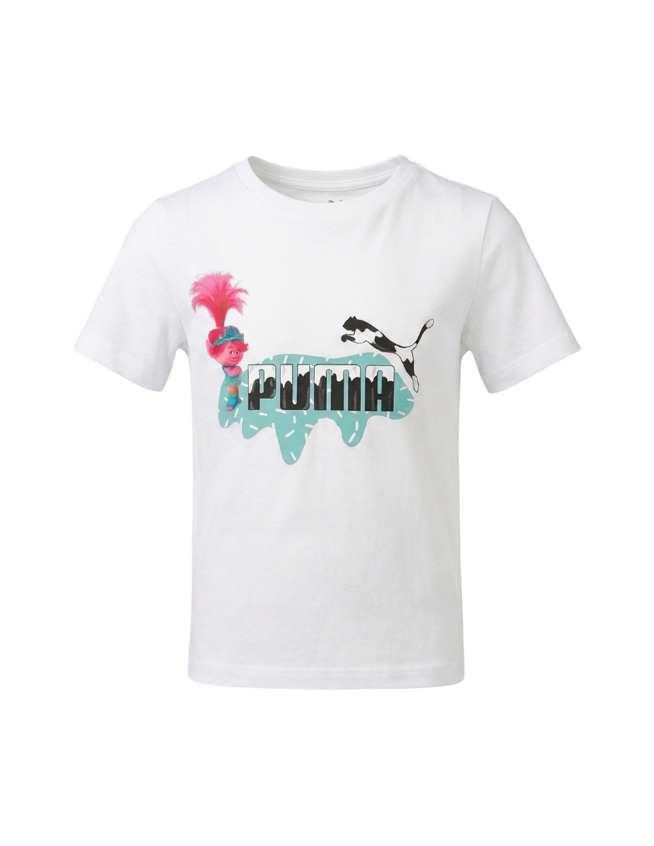Playera trolls puma x trolls tee manga corta para niño 4