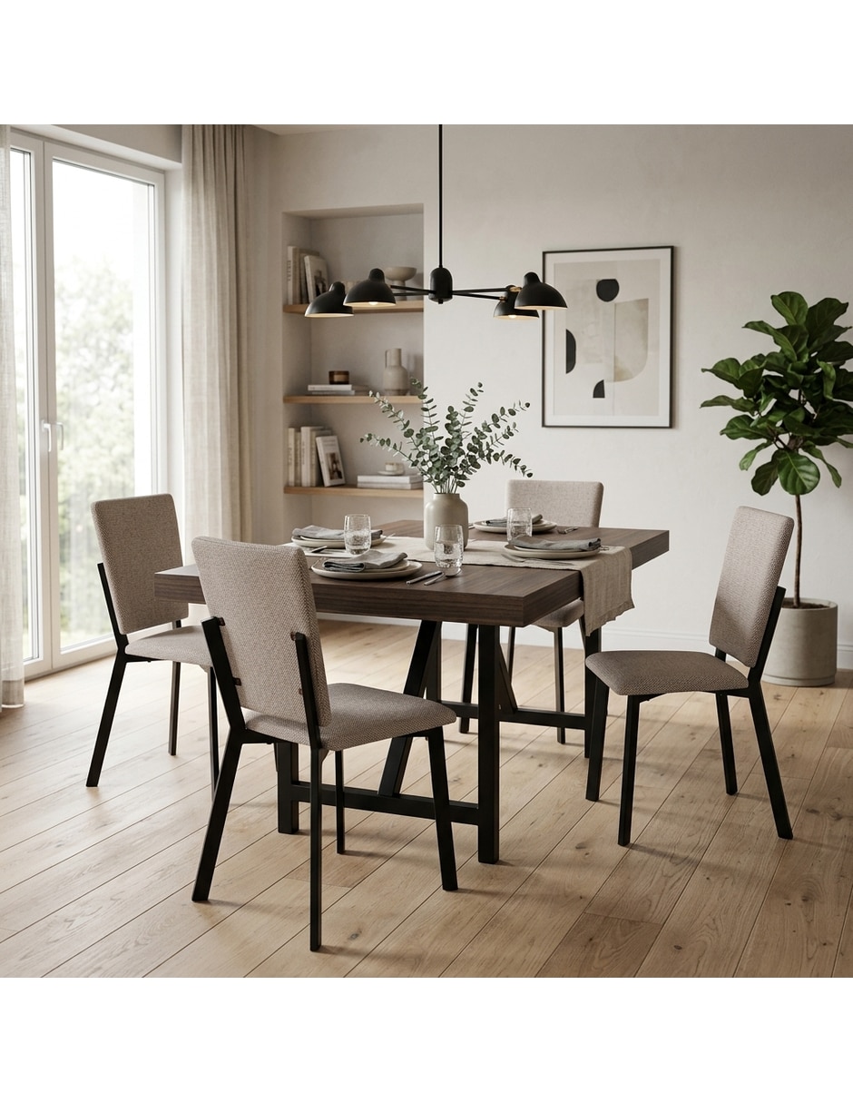 Comedor ZENTA + LUXEN para 4 personas de MDF 14