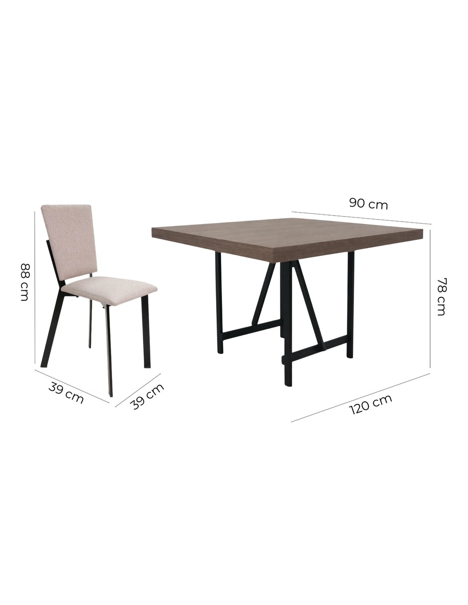 Comedor ZENTA + LUXEN para 4 personas de MDF 15